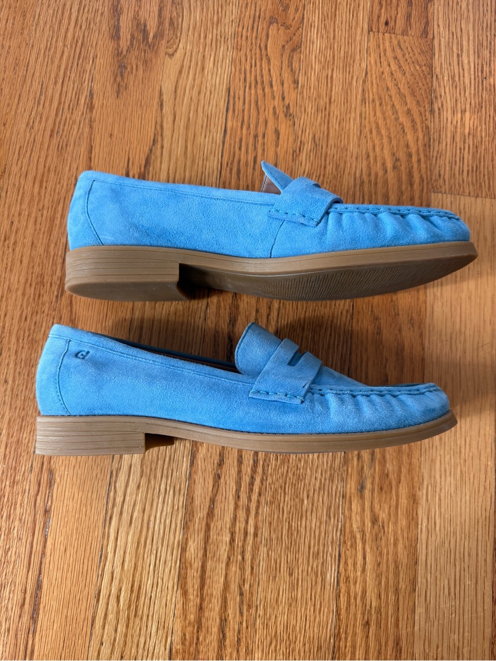 Cole Haan Blue Suede Penny Loafers Women’s Size 9B - Picture 2 of 5